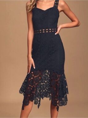 Lulus Navy Lace Dress